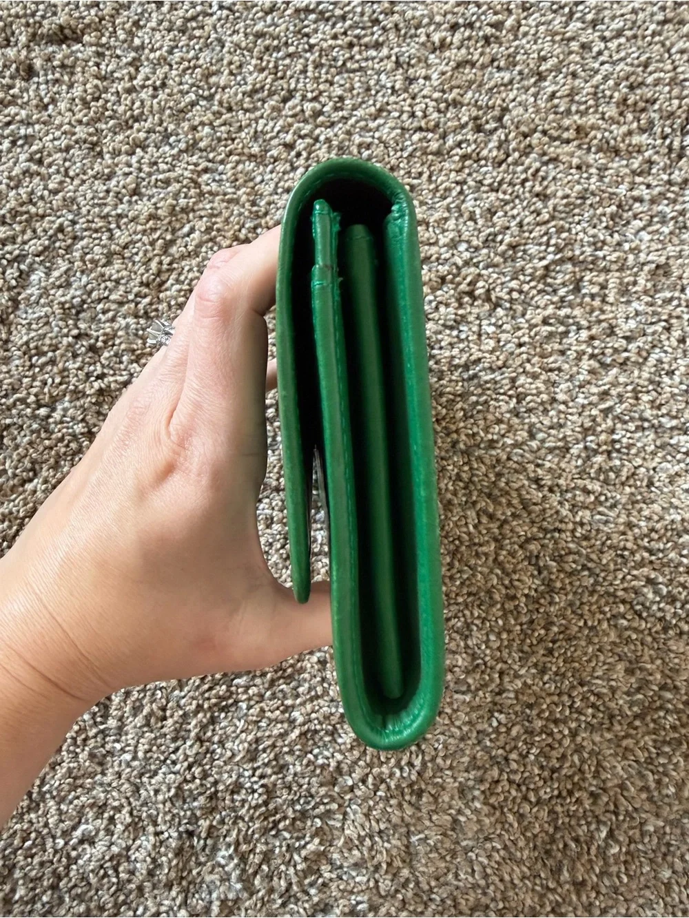 COACH Vintage Kelly Green Leather Envelope Wallet Style #4847 EVC